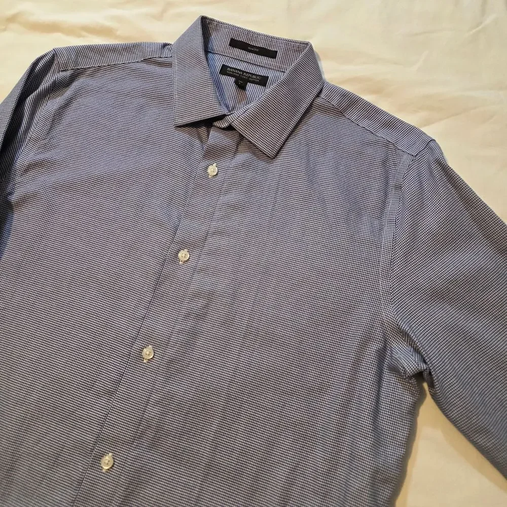 Banana Republic Men's Navy Button Down Shirt Slim Fit 16.5